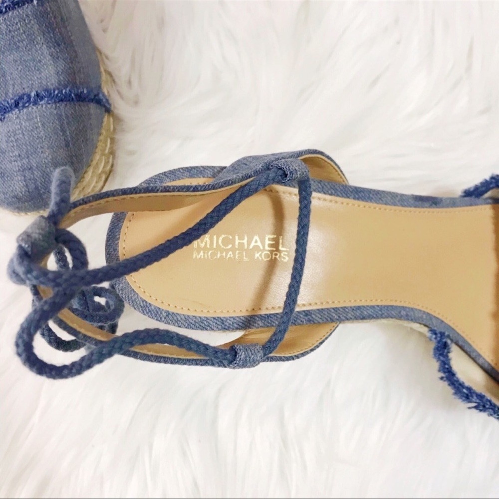 Michael Kors Tibby Lace-Up Denim Wedge✨Brand New! - Picture 5 of 5